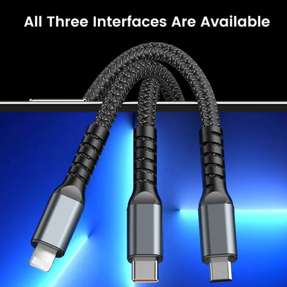 The TripleZap Whirl - 3 In 1  Fast Charging Cable