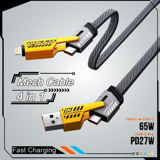 The Charge-a-saurus Quad - 4 in 1 Fast Charging Cable